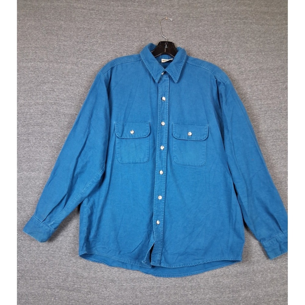 Five Brothers Mens‎ Shirt Large Blue Lightweight Flannel VTG USA Gorpcore Rugged